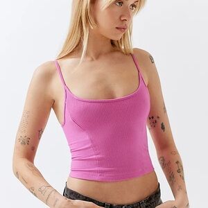 Urban Outfitters Pink Ribbed Tank Top